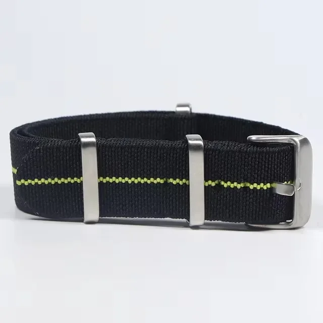Bi-Color French Parachute Nylon Elastic Watch Strap - Military Style Bracelet