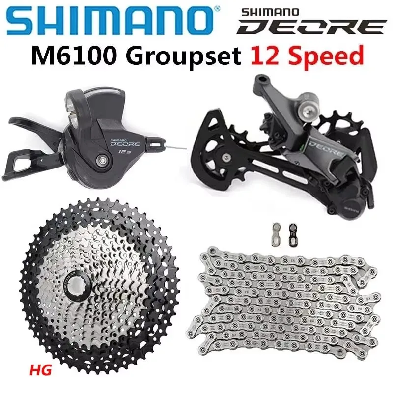 SHIMANO DEORE M6100 1x12 Speed derailleur Groupset MTB Mountain Bike M6100 shifter Rear Derailleur SUNSHINE Cassette 52T 50T 46T bike derailleurs rear derailleur bike shifters