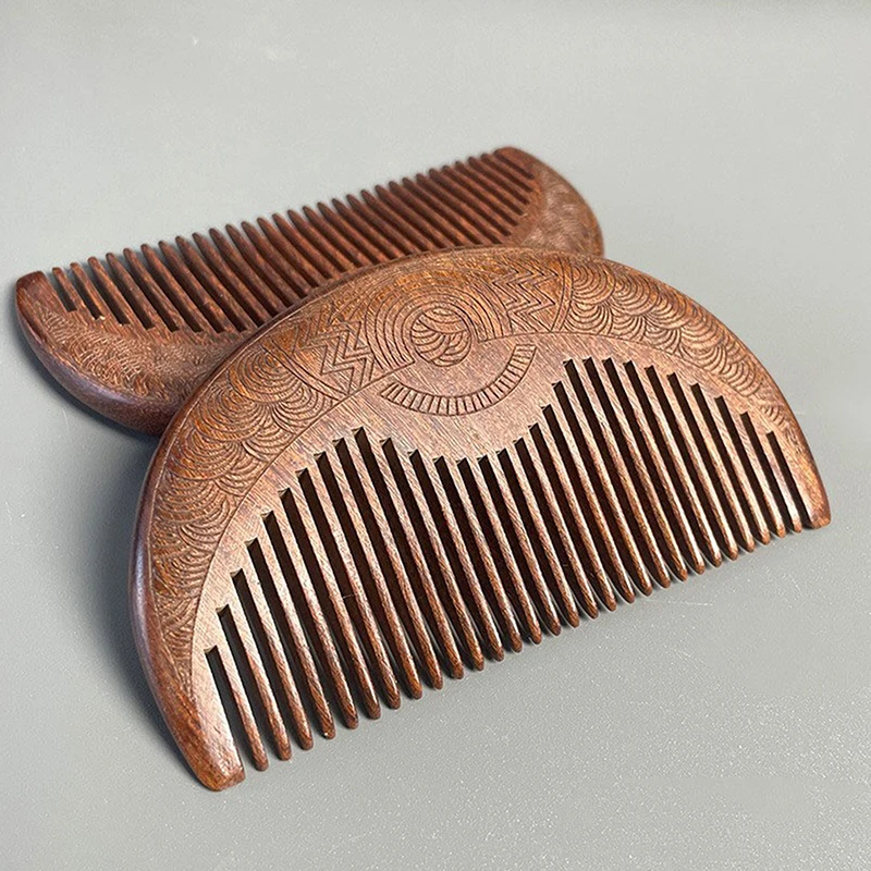 Natürliche Pfirsich Holz Haarkamm enge Zähne anti statische Kopf massage Haarpflege Holzwerk zeuge Styling Zubehör Schönheits bedarf – Detail 4