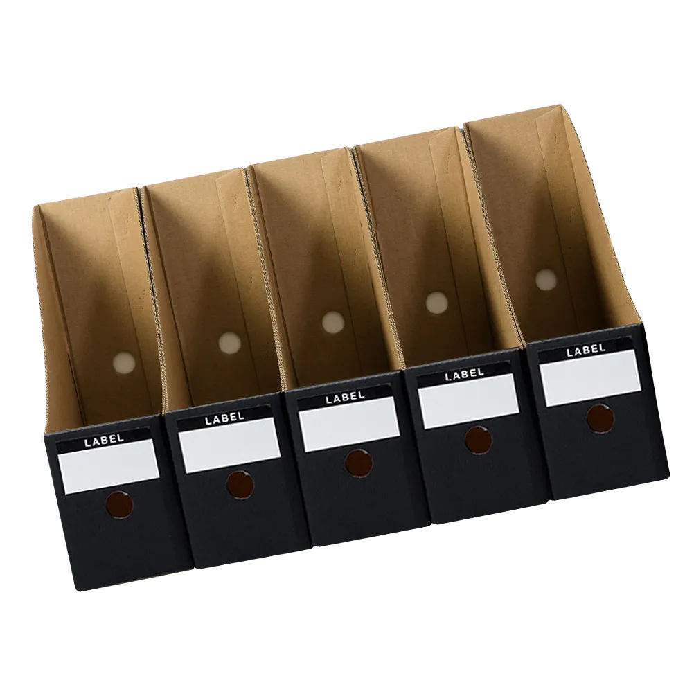 5Pcs 문서 보관 상자 튼튼한 파일 홀더 사무실 홈 스터디 교실 도서 및 종이용 크래프트 종이 데스크탑 정리함