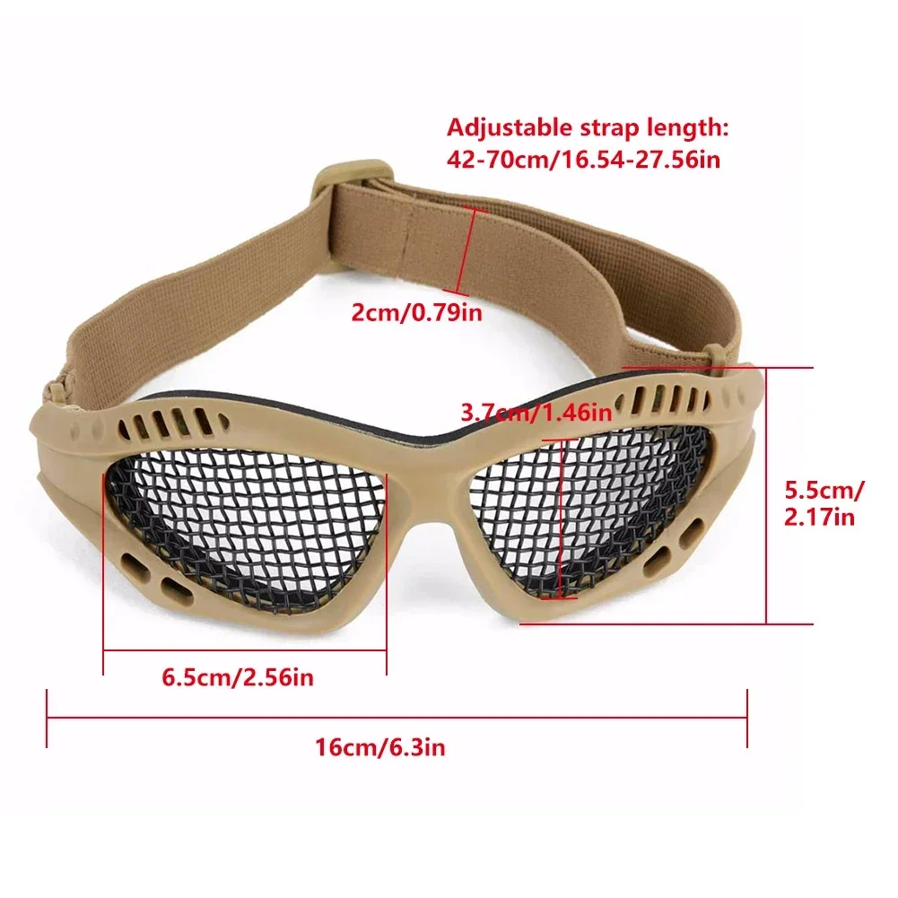 Outdoor Eye Protective Comfortable Airsoft Safety Tactical Glasses Goggles Anti Fog With Metal Mesh/PC Len For Paintball Hunting