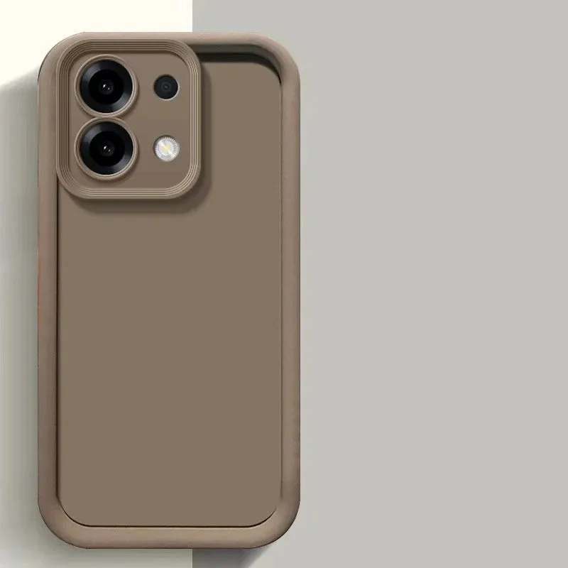 Retro Skin Feel Frosted Point Bumper Protector Square Phone Case