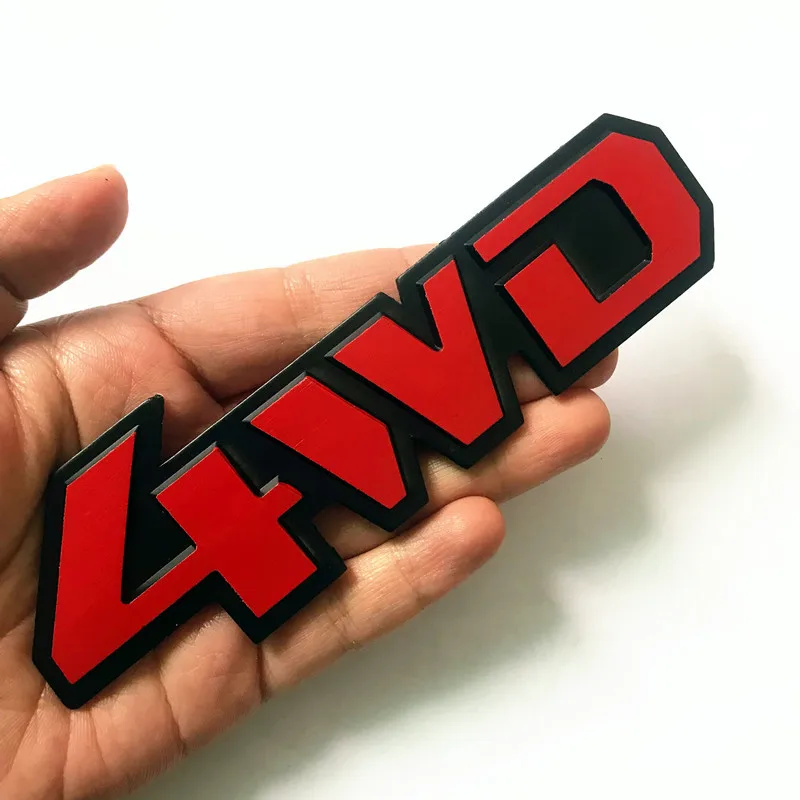 4x4 Chrome Car 3D Monogram Emblem Badge | 5 Inch Metal Logo Sticker For Toyota Innova Type-4 | Fender & Tailgate Decoration | Universal Fit | Black & Chrome Finish - View #5