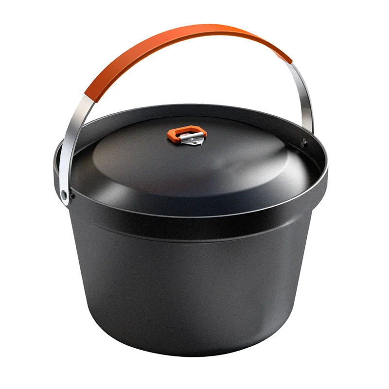 

3L Outdoor Camping picnic bonfire stainless Steel Large Pot not Hot to Hand brand New Hanging Pot wear Resistant Non Stick Pot