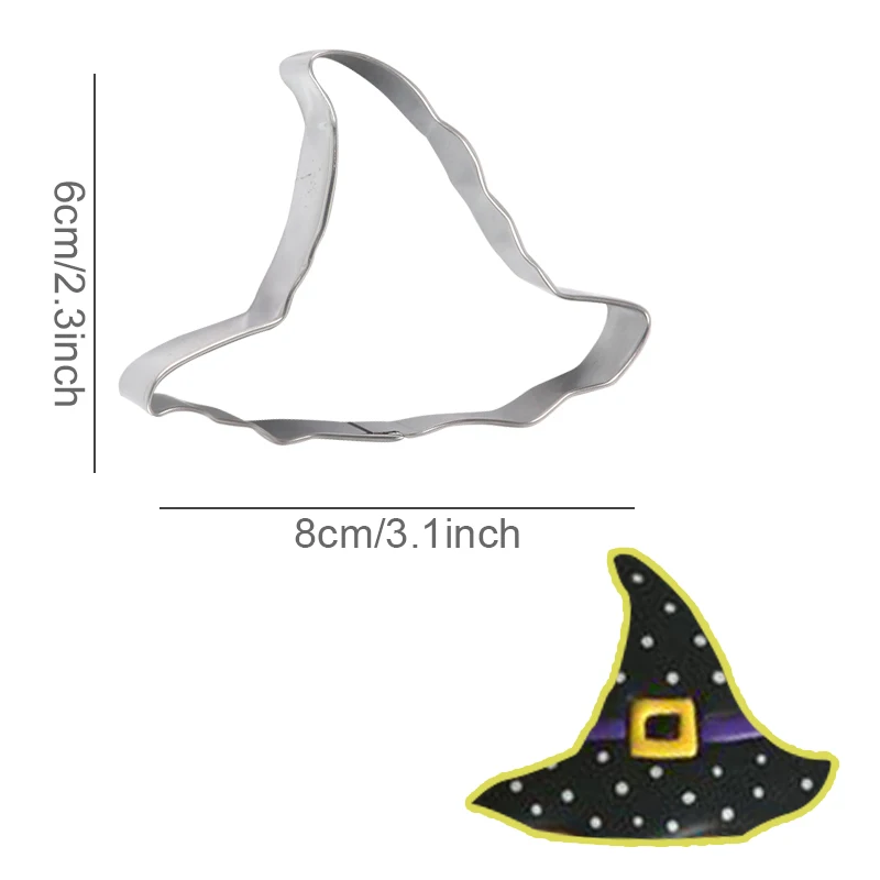 Set De 7 Emporte-pièces Halloween En Acier Inoxydable - Citrouille, Fantôme, Chauve-souris, Araignée, Chouette, Chaton, Chapeau Sorcière