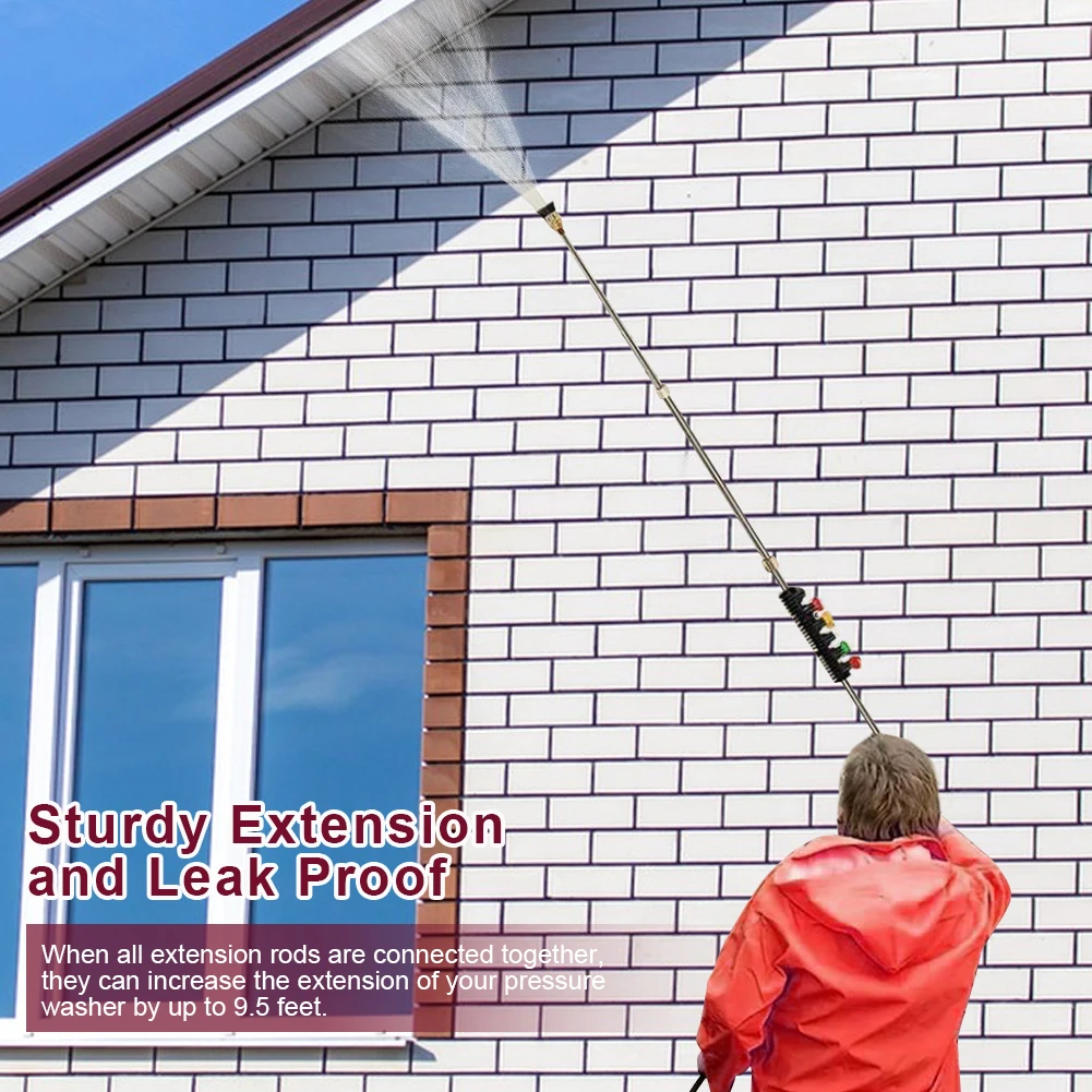 10Pcs High Pressure Washer Wand Set Pressure Washer Lance Extension High Water Gun Extension 4000PSI 1/4 Quick Connect