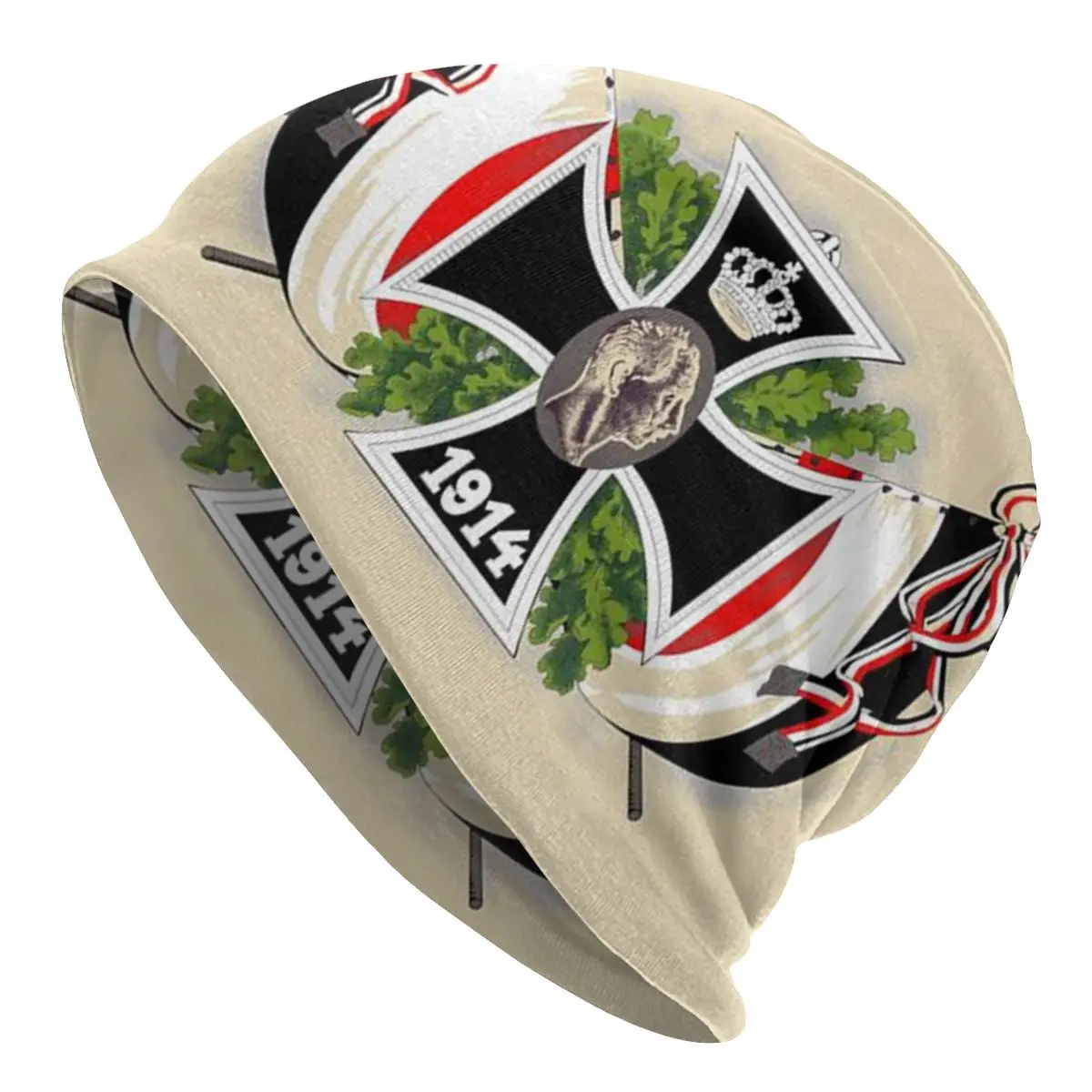 

Winter Warm Bonnet Homme Knitting Hats Vintage German Empire Iron Cross Flag Beanie Cap Outdoor Ski Germany Pride Beanies Caps