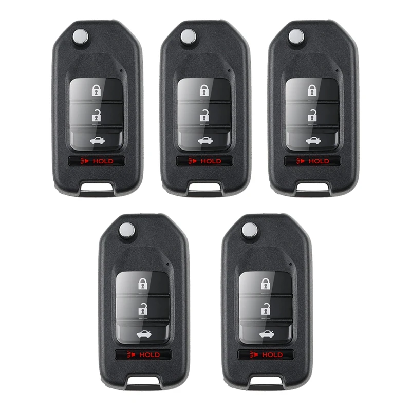 

Xhorse XKHO01EN Universal Key Wire Remote Key Car Remote Smart Key Fob Flip 3+1 Button For Honda Type For VVDI Key Tool 5Pcs/Lot
