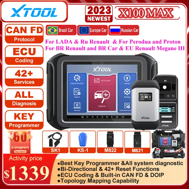 XTOOL X100 MAX Car IMMO Key Programming Tool Auto Bidirectional Diagnostic  Tool