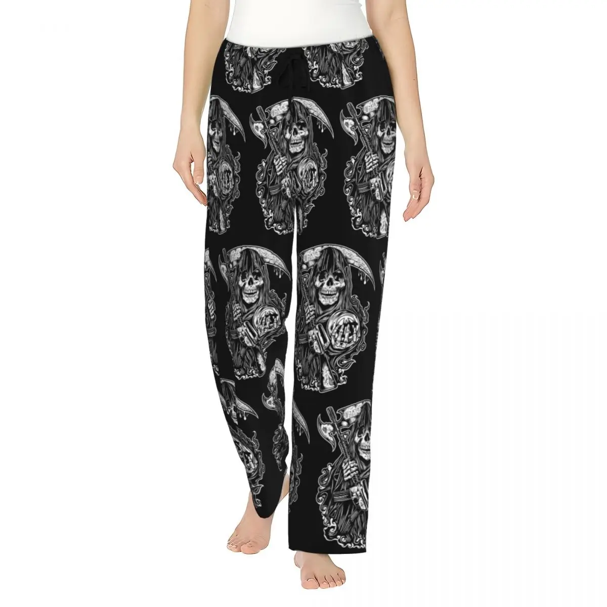 

Custom Sons Of Anarchy Pajama Pants Women's Horror Tv Movie Sleepwear Lounge Sleep Bottoms Stretch with Pockets