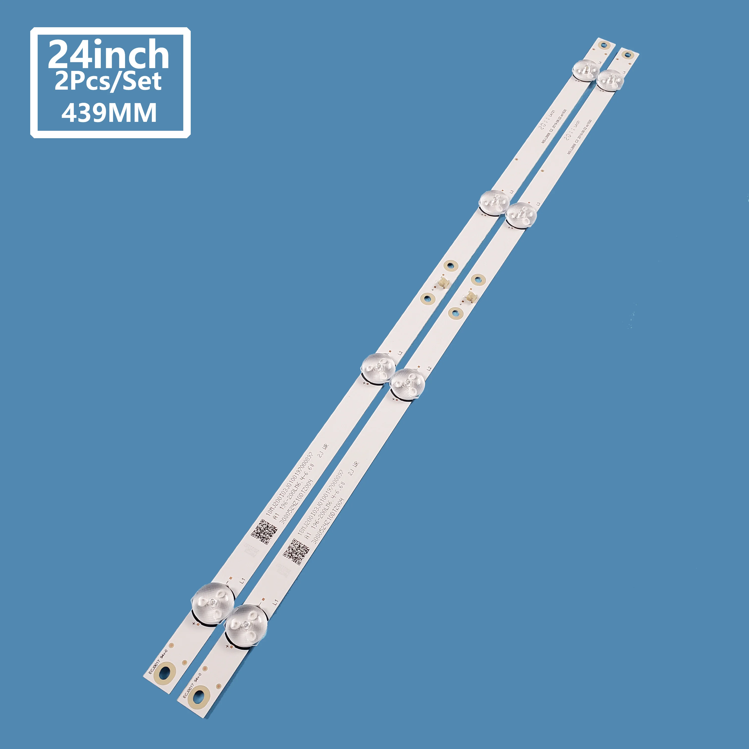 2Pcs/set LED Backlight Bar Light Strip MS-L2668 V2 CX236DLEDM JL.D24041330-006AS-M for TV 24inch Accessories Repair 2pcs 3v 7 light 457mm led backlight strips for haier le24b8000t led236d7 01 b 30323607206 tf led24s38t2 ple 2405hd 30323607206