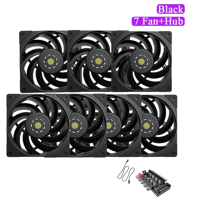7x Ventilateur PC 120mm 3000 RPM Boîtier Cooling Fan