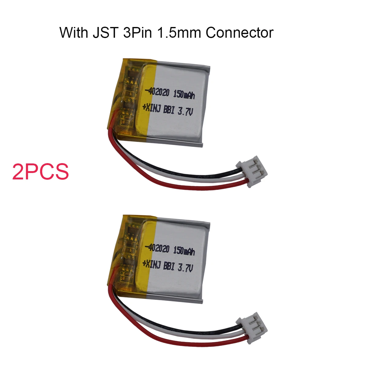 2pcs37V150mAhPolymerLiLipoBattery402020Thermistor3WireJST