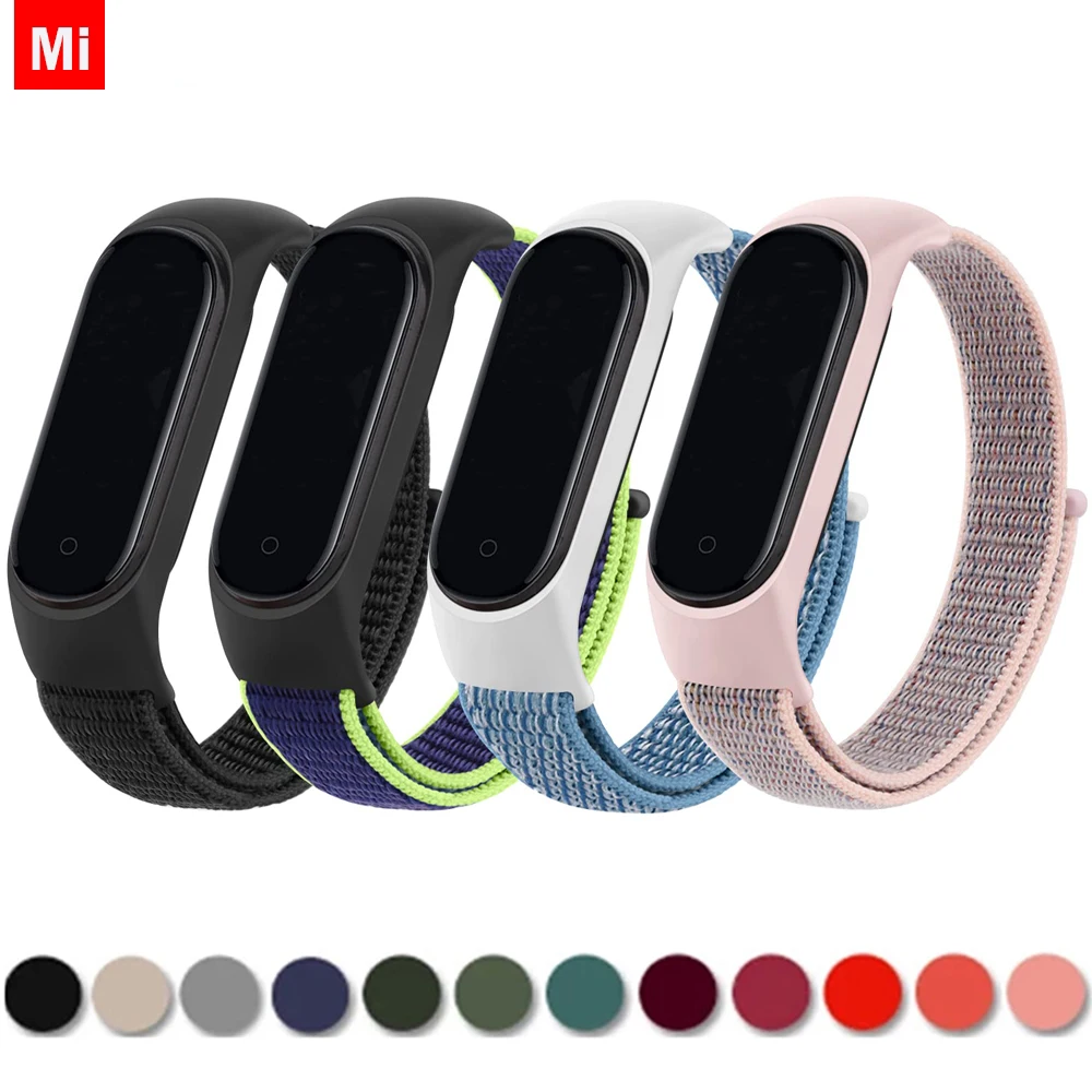 Cinturini Per Xiaomi Mi Band 6 7 Nfc Smart Watch Sport Cinturino Da Polso Miband Nylon Loop Pulsera Bracciale Correa Mi Band 7 6 5 4 3 Cinturino