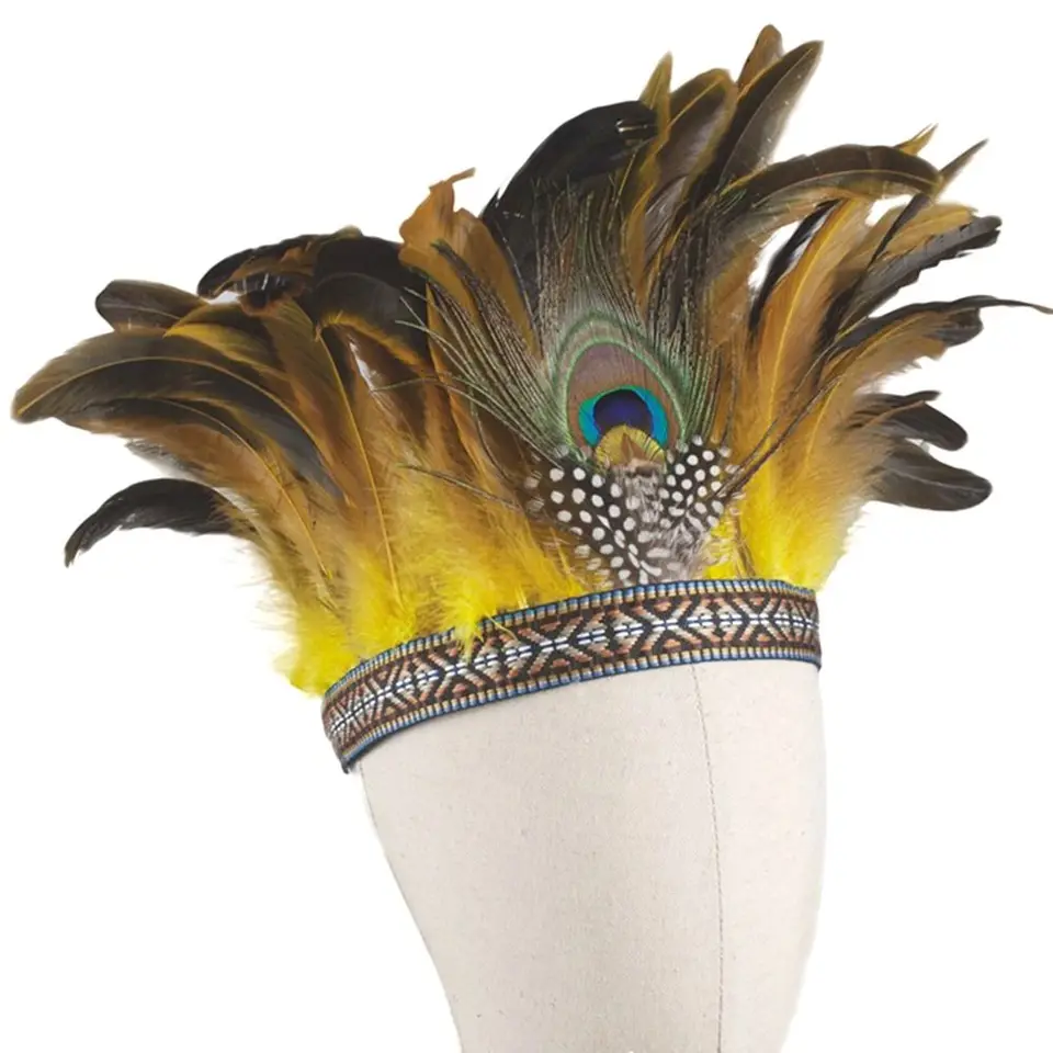 Indianen hoofdband kind met gekleurde veren