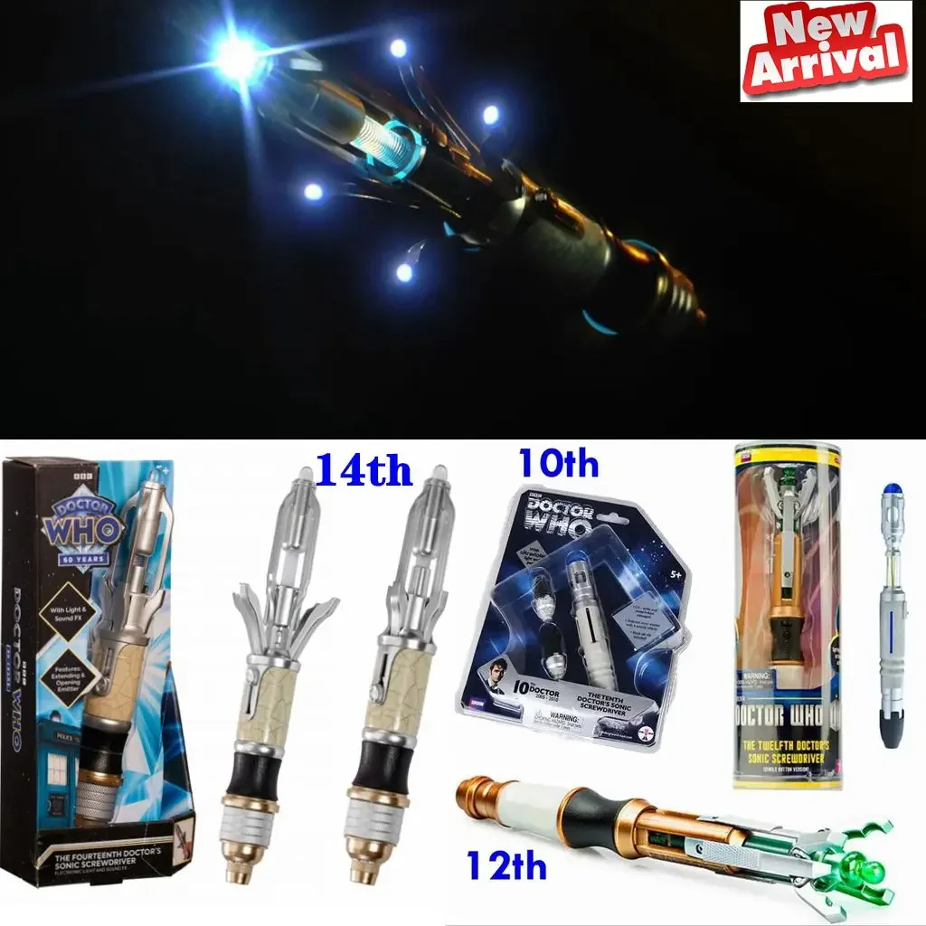 Il 14Th Doctor'S Sonic Screwdriver 12Th Official Doctor Who Model Glow In The Dark 14Th Doctor With Light & Sounds Toys Figure