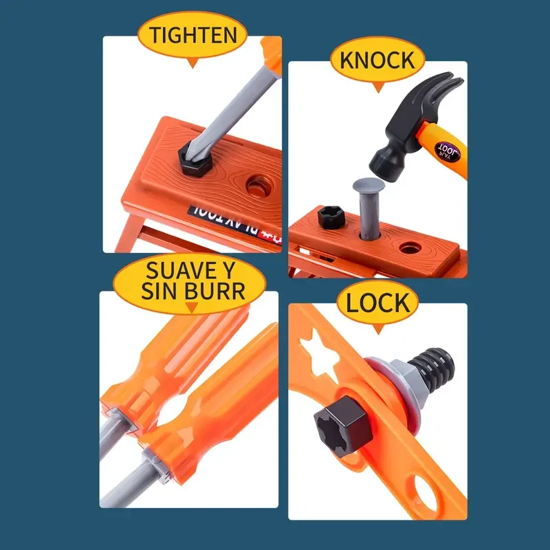 Children's Toolbox Electric Toy Drill 42 PCS Kids Simulation Repair Tools For Boys kids repair toys plastic construction toys kids construction toys home repair toys