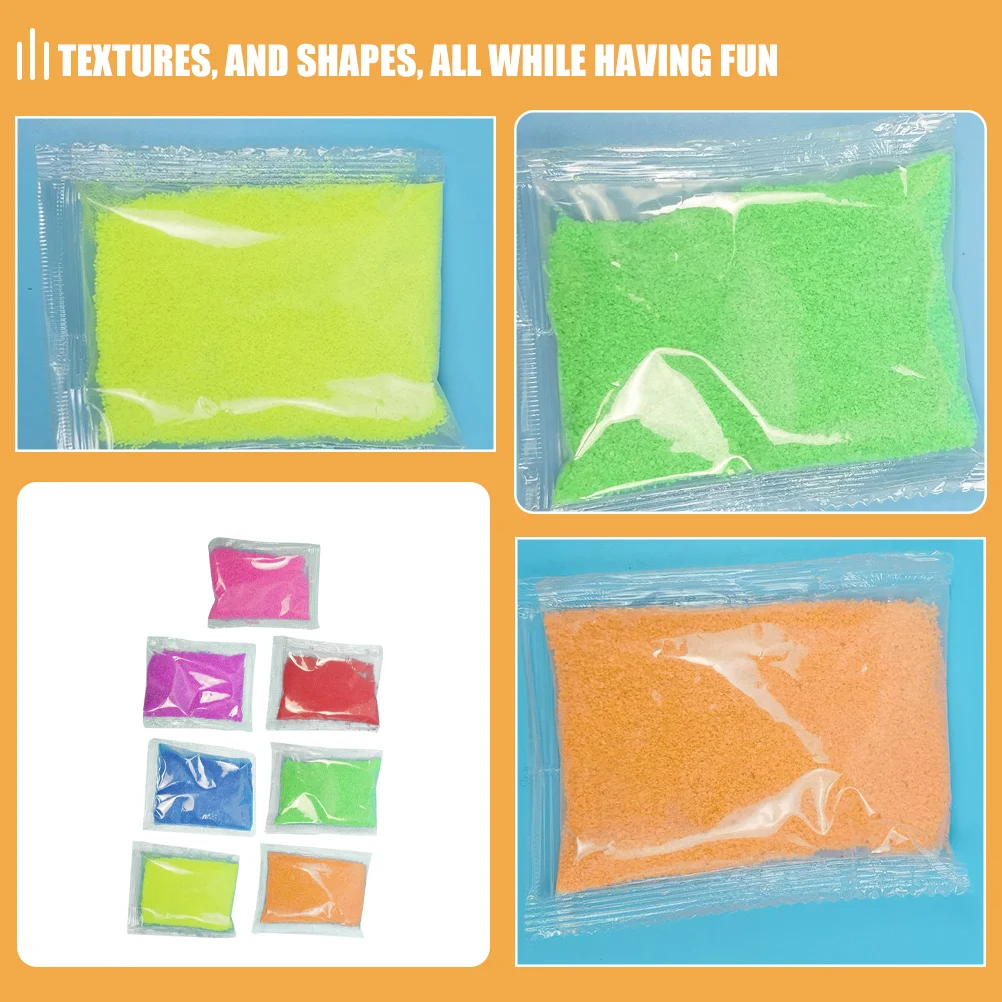 7 Packs Sand Hydrophobic Toys Toddler Supplies Kids Colored for Children Portable Funny Beach 5