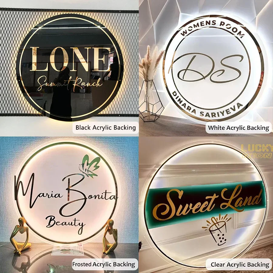 맞춤형 비즈니스 로고 LED 간판, 백라이트 조명 간판, 벽 장 플로팅 로고 간판 (뷰티 살롱, 네일, 헤어 스튜디오용)