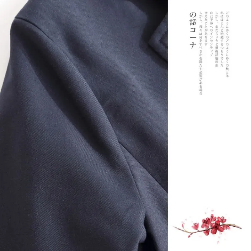 Korean School Uniform Navy Blue Blazer Japanese High School Uniform Coat Suit Clothes Girl Students Jacket Seifuku