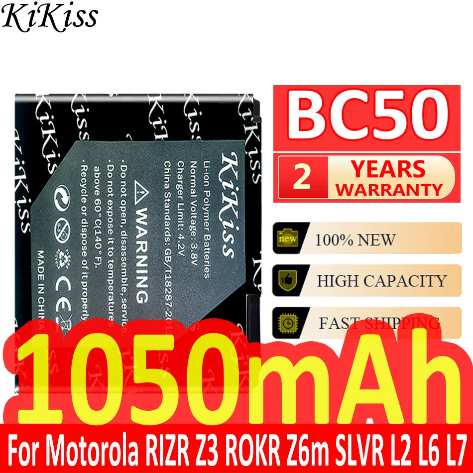 Kikiss 1050Mah Bc50 Bc 50 Batteria Di Ricambio Per Motorola Rizr Z3 Rokr Z6M Slvr L2 L6 L7 Krzr K1 K2 R1 Z1 Z3 E8 C257 C261