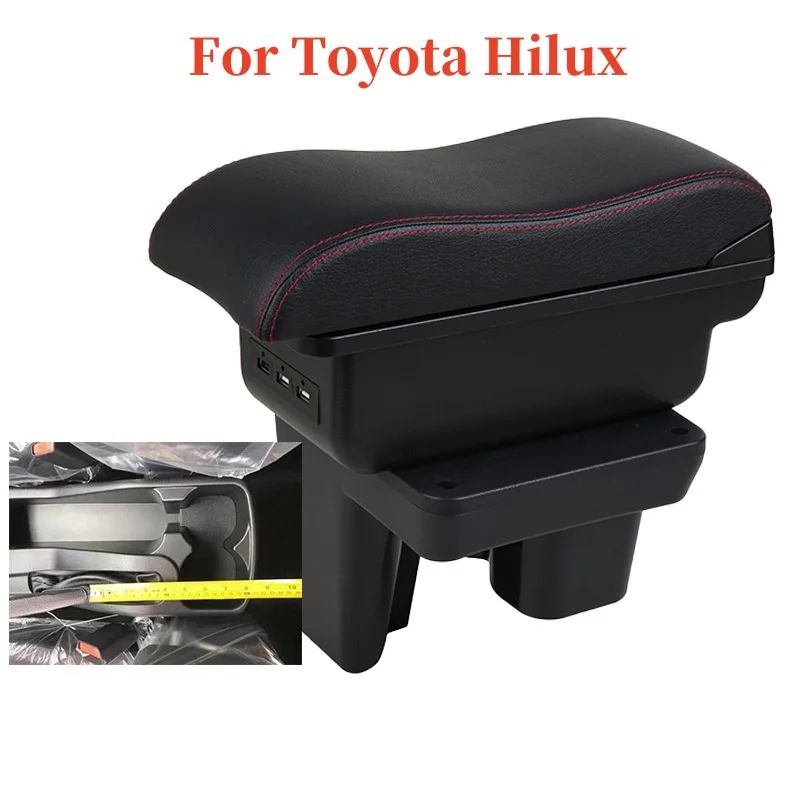 Toyota Hilux 자동차 팔걸이 상자 수정 개조 부품 보관함 USB LED ..