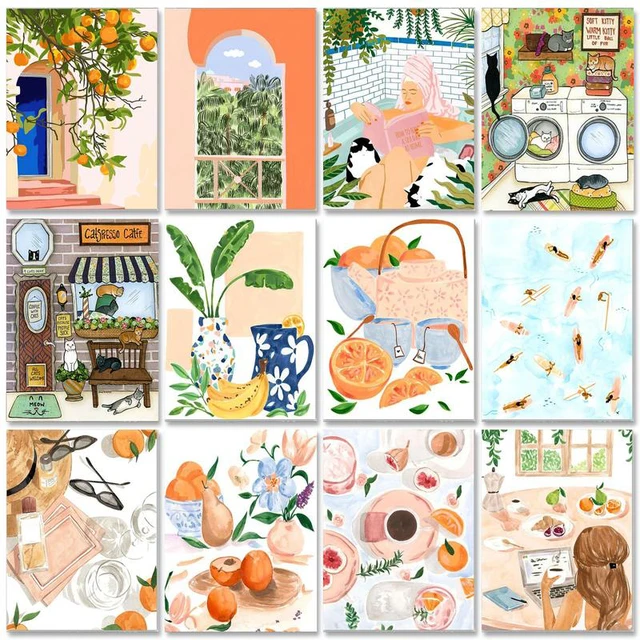 Gatyztoire – peinture acrylique par numéros, travaux manuels abstraits, coloriage par numéros, artisanat pour adultes, cadeau de bricolage pour décoration de maison, Kit de peinture 1