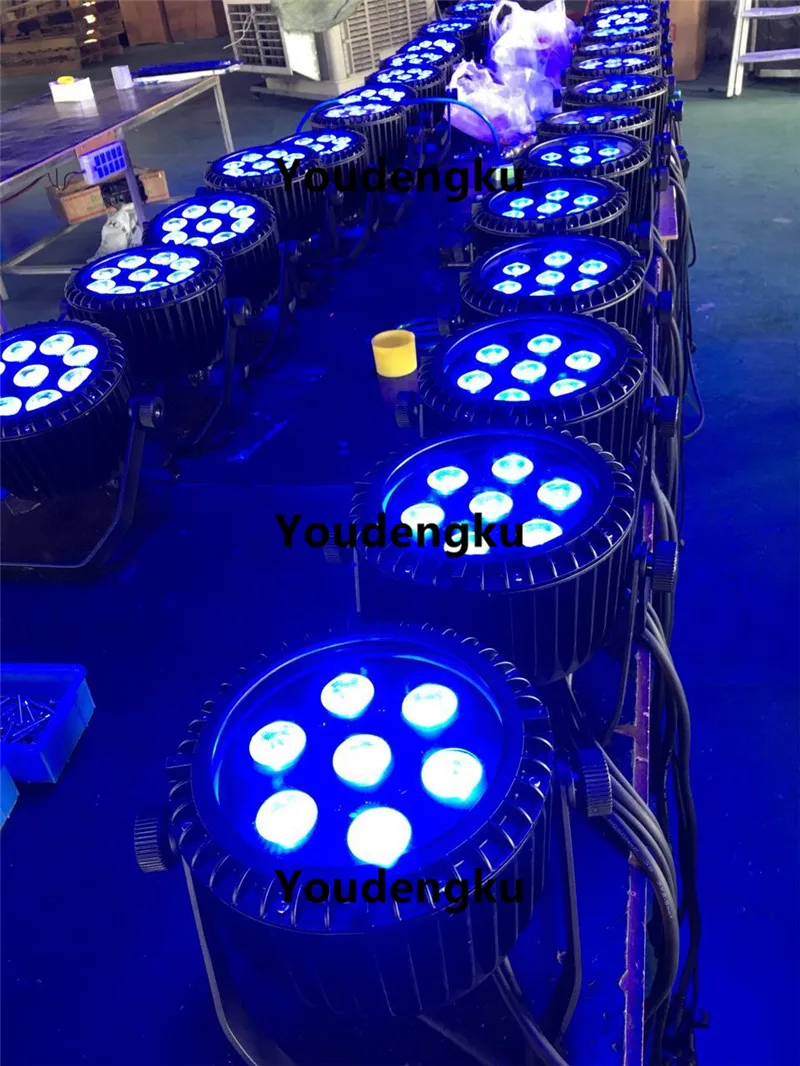 4 pieces Waterproof Slim Par Led Outdoor IP65 7x10w RGBW 4in1 Led Flat Par light
