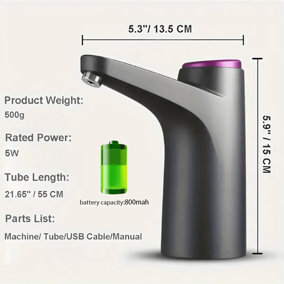 USB Rechargeable Water Dispenser Pump 6