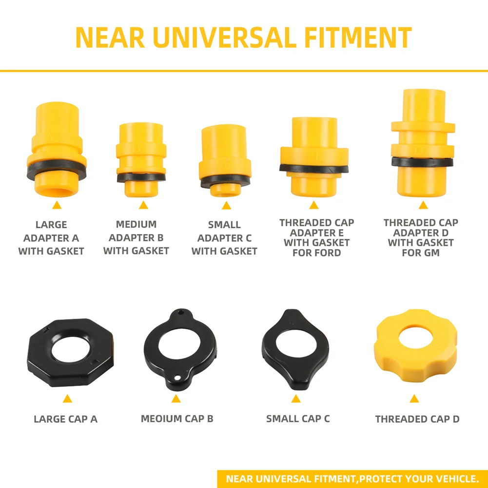 15PcsCoolantFunnelKitSpillProofRadiatorFunnelBurpingKit