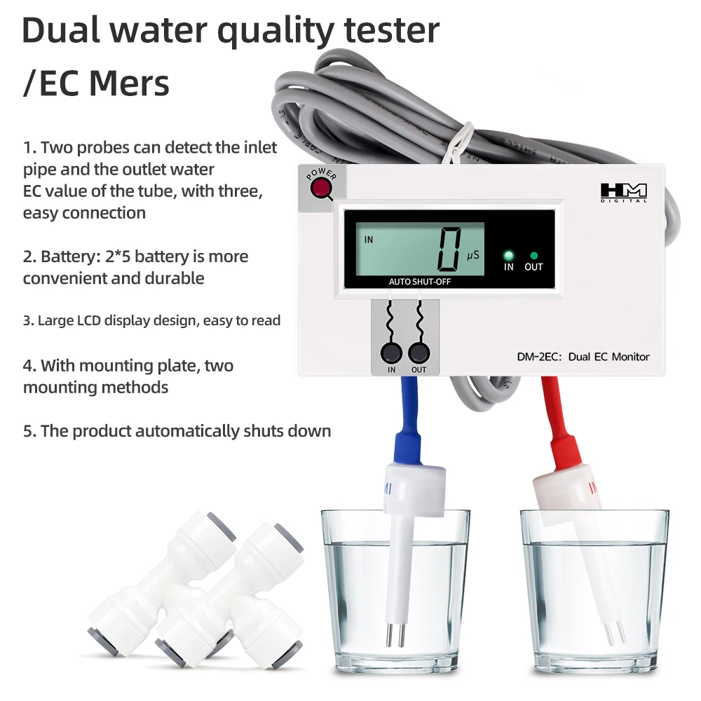 Tester TDS Digitale Per Acqua – Misura Ppm, EC E Temperatura, Ideale Per Filtro, Acquario E Idroponica