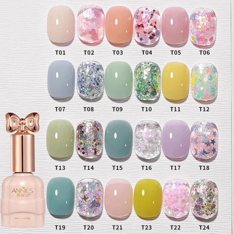 Nail Polish Pretty Colorful Glitter Reflective Candy Color Semi Permanent UV Polish Nails Art Manicure Jelly Glue