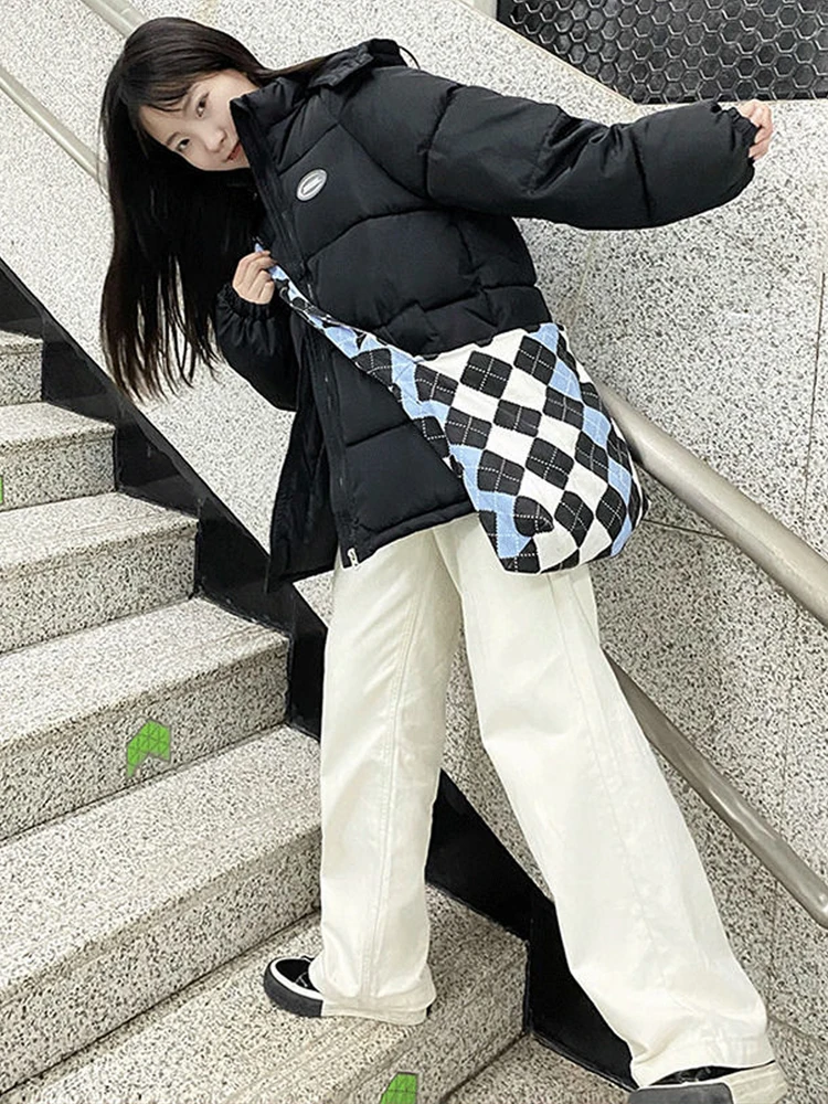Fashion Korean Version Women's Cotton Padded Coat 2022 New Autumn And Winter Long Sleeves Down Jacket Thick Warm Parkas Coats