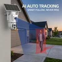 Caméra solaire WiFi JOOAN 4K 8MP, caméra de surveillance CCTV extérieure avec panneau solaire, double objectif, PTZ, vision nocturne, protection de sécurité 4