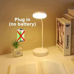 Flexible LED Desk Lamp with USB Charging Port - Touch Control for Home Office Reading and Study (USB Plug)