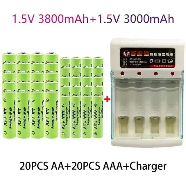 100% Оригинальная Аккумуляторная батарея 1,5 в AA3.8Ah + AAA3.0Ah Ni-MH 1,5 V батарея для часов, мышей, компьютеров, игрушек и т. д., бесплатная доставка