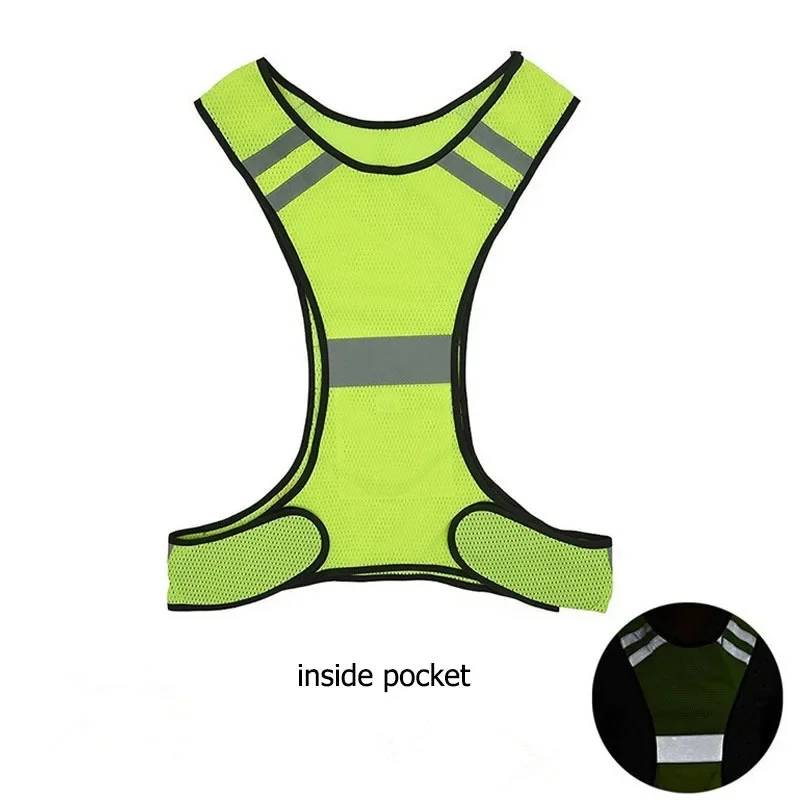 Car Motorcycle Reflective Safety Vests Lightweight Adjustable Elastic Jacket Hi Vis Reflective Strips for Running Cycling