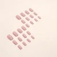 24 PCs Short French Solid Minimalist Nails with 1 Jelly Gel and 1 Nail File 3