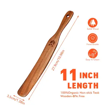 Bâtonnet mélangeur en bois, spatule fine pour pot, fouet à pain portable, spatule, bâtonnet mélangeur fin, ustensile pour la cuisson, le remuage et le mélange