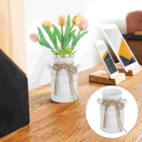 Retro Milk Bottle Vase Room Dried Flower Container Flowerpot Vintage Pitcher with Handle Iron 2