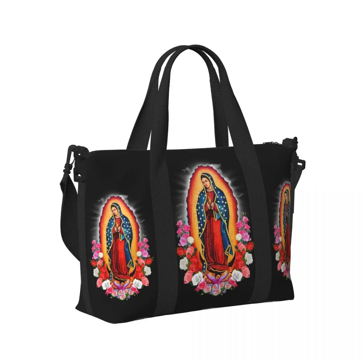 Virgin Mary Of Guadalupe Tote Bag Women Big Capacity Mexico Catholic Saint Beach Gym Travel Bags