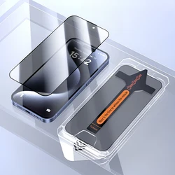 Effortless Install Privacy Tempered Glass Screen Protector - iPhone 15 Plus