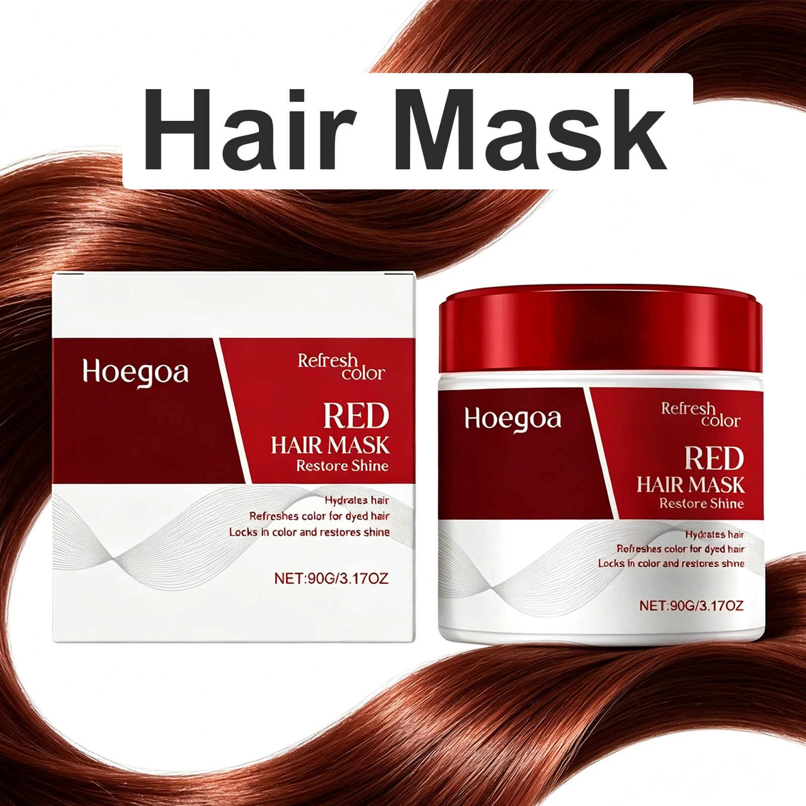 Maschera per Capelli Colorante, Idratante e Riparatrice Profonda, Migliora il Colore dei Capelli nei Tonalità Rosso, Blu, Marrone, Aumenta la Lucentezza, Riduce l'Estensione del Colore