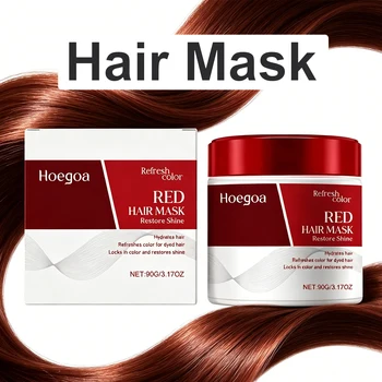 Maschera per Capelli Colorante, Idratante e Riparatrice Profonda, Migliora il Colore dei Capelli nei Tonalità Rosso, Blu, Marrone, Aumenta la Lucentezza, Riduce l'Estensione del Colore