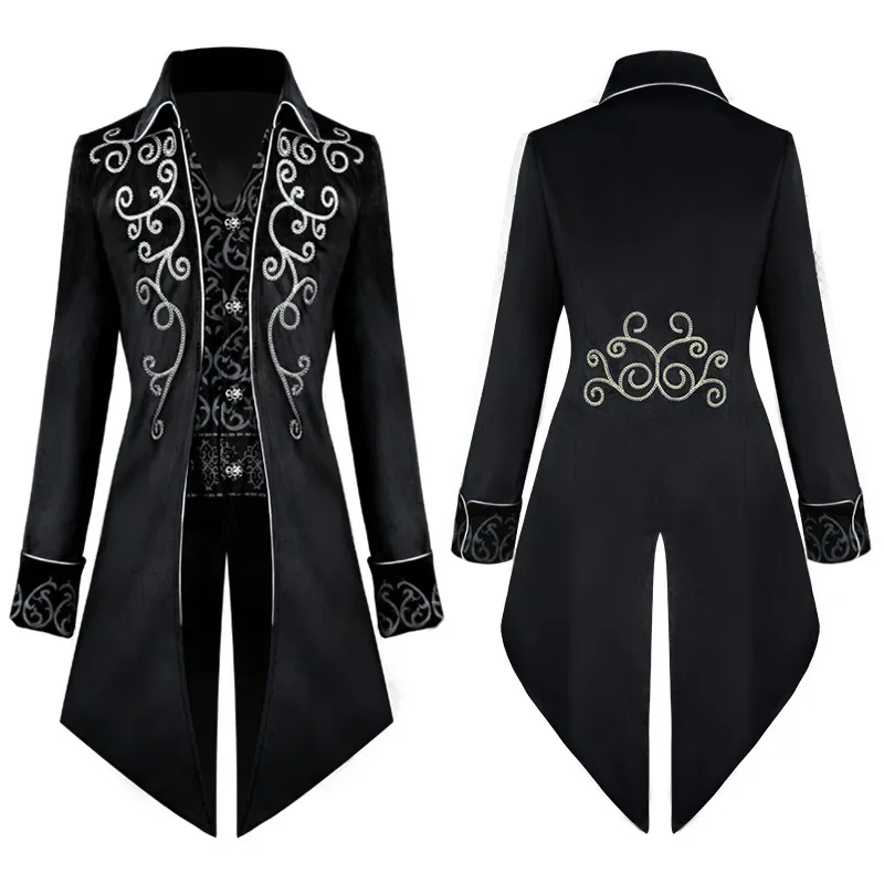 Cosplay Costume Men Medieval Costume Halloween Men Steampunk Gothic Victorian Jacket
