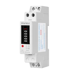 Compact 18mm Single Phase Digital LCD Energy Meter, AC 230V 50Hz, Din Rail Mount (Analog)
