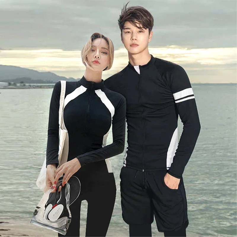 

Men's Women's Sun Protection Shirt+Leggings+Trunks Long Sleeve Rash Guard Outdoor Tops & Bottoms Full Body Lightweight Swimsuit