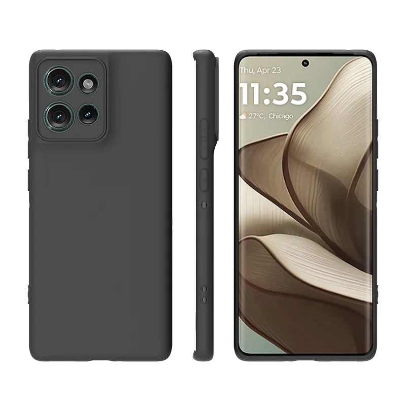 Matte Black Slim Silicone Case - Soft TPU Back Cover