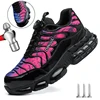 Size 47 48 Men Work Safety Shoes Air Cushion Work Sneakers Protective Steel Toe Shoes Rotating Button Men Safety Boots