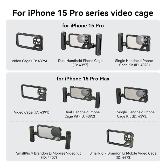 SmallRig Mobile Video Kit (Single Handheld) for iPhone 15 Pro 4398